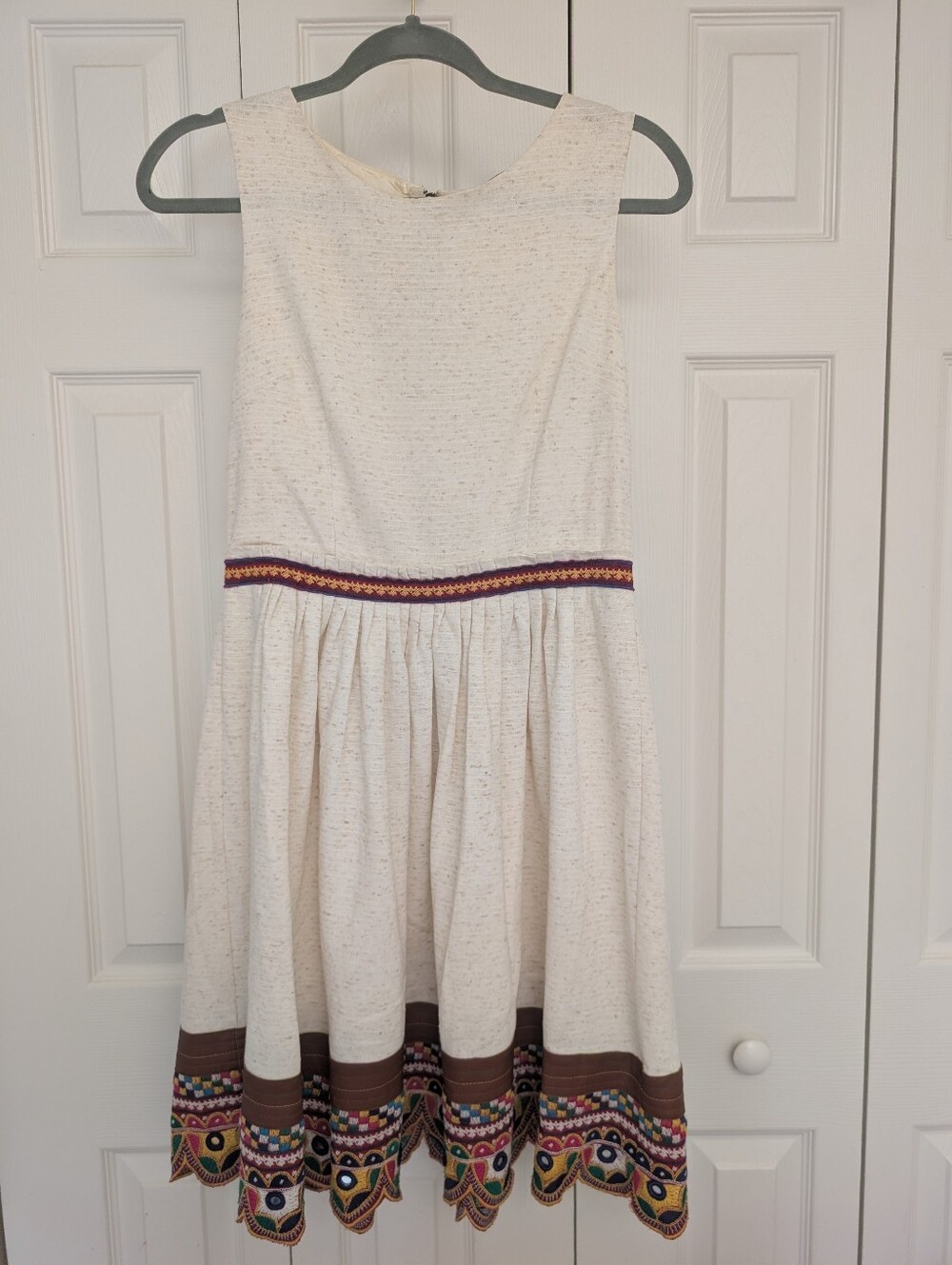 Anthropologie Let Me Be Linen Blend Embroidered Midi Dress - Picture 2 of 5